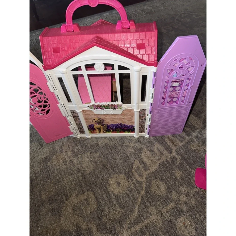 Barbie Glam Getaway House Pink & White Fold-Up Playset (Mattel #CHF54) 2014/2015